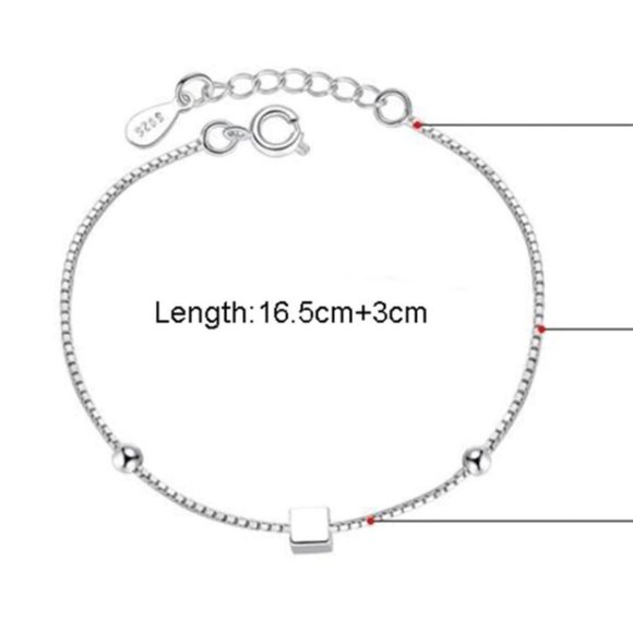 NEW Silver Simple Square Bracelet - Picture 4 of 4